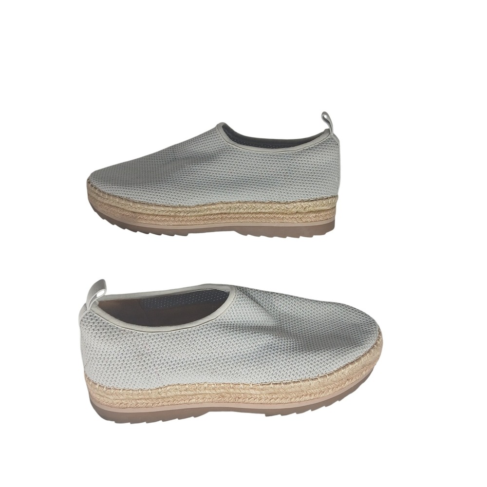Naturalizer Isley Womens 9M Grey Knit Espadrille Slip On Platform Sneakers Shoes